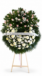 Corona de Condolencias Blanca y Rosa — Serenidad