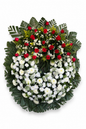 Corona de Condolencias Blanca y Roja — Pureza y Pasión