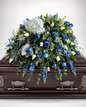 Cubre Caja Fúnebre Azul y Blanco — Cielo Eterno