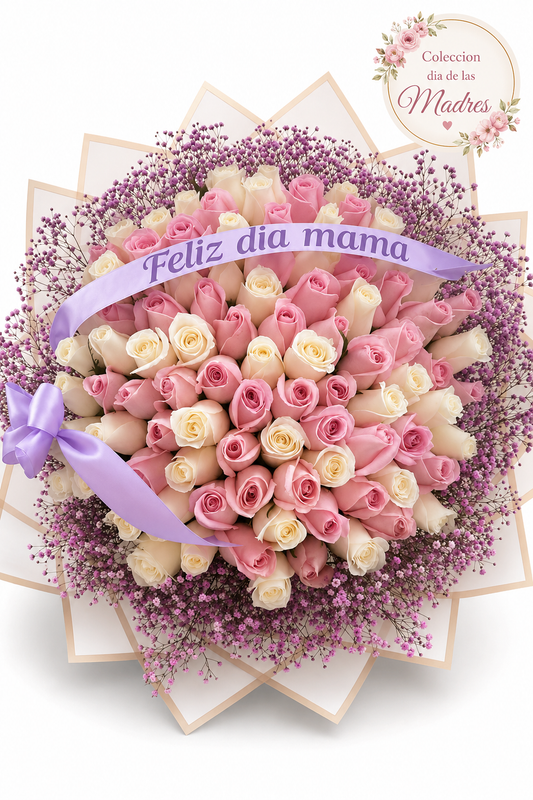 Ramo 100 Rosas Feliz Día Mamá — Edición Especial